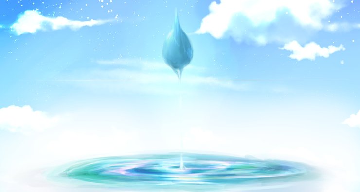水面と空と雫。