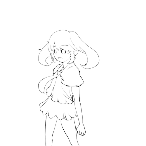 線画「ミク」