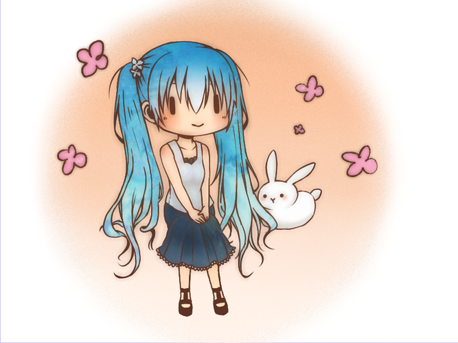 ミクさんとウサギ
