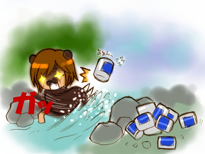 姐さんの貴重なサケ獲りシーン