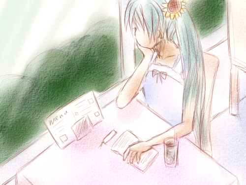 読みかけの本とアイスコーヒー イメージ絵