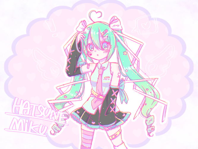 ミクさん × ピンク