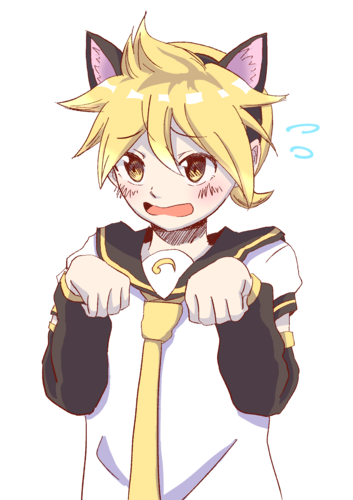 猫耳つけられて照れてるレンくん