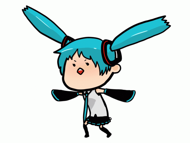 ぱたぱたするミク