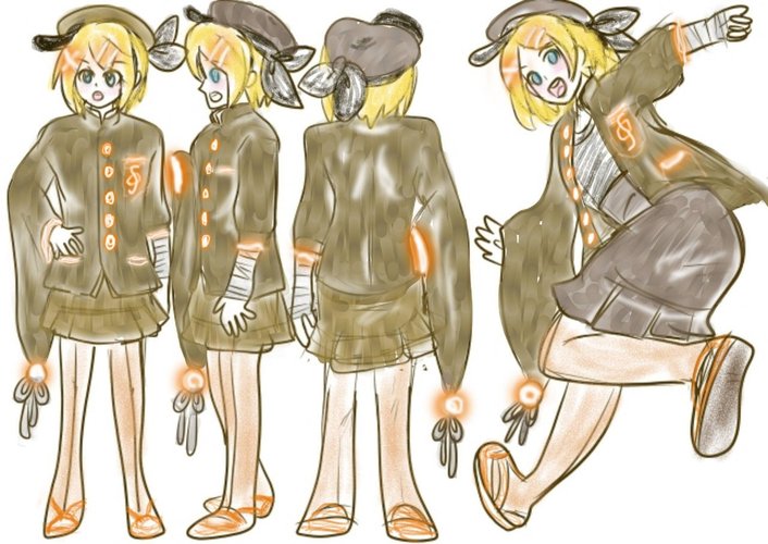 鏡音リン学ラン風衣装イメージ