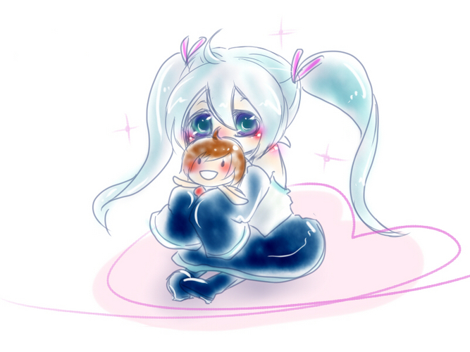 ミクと姉さんを描き直してみた
