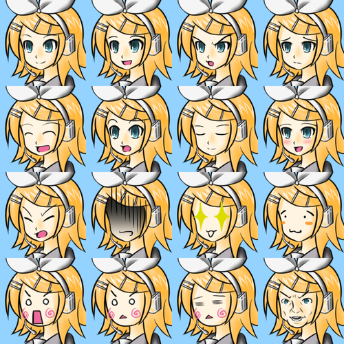 RPGツクール向け顔グラ・鏡音リン