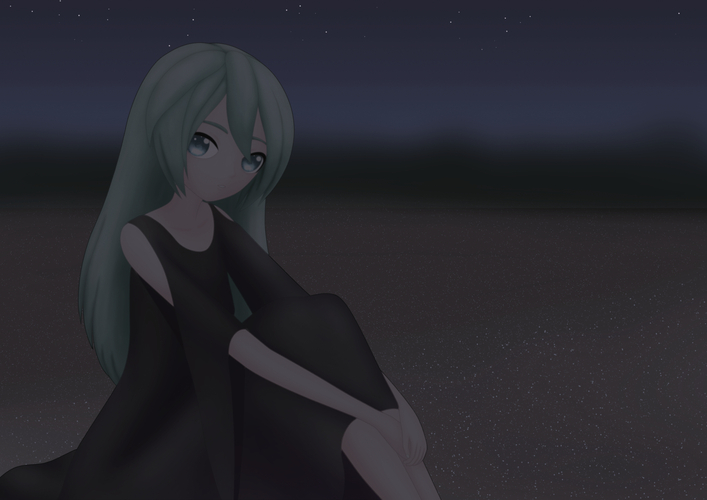 幕張の浜(夜)