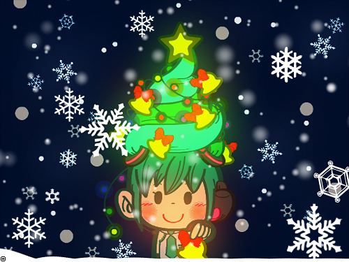 初音ミクの聖夜のクリスマスツリー電飾盛り