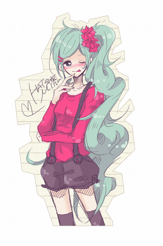 私服ミク落書き