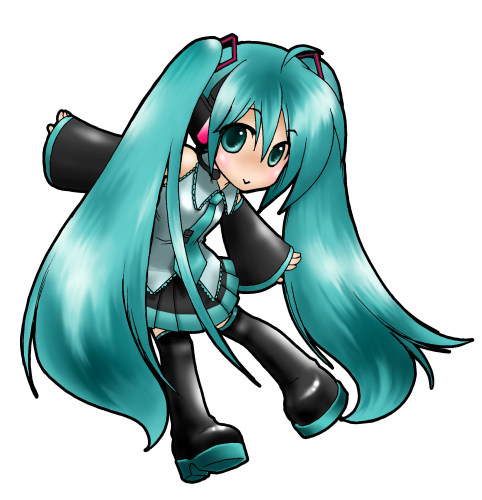 妹に描かせてみた SDミク2