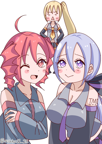 一日一枚ボカロ絵 弱音ハク・亞北ネル・重音テト