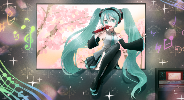 ミクと桜並木inカラオケボックス