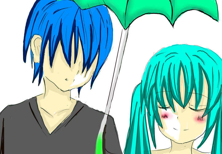 雨上がりの街角イメージイラスト。