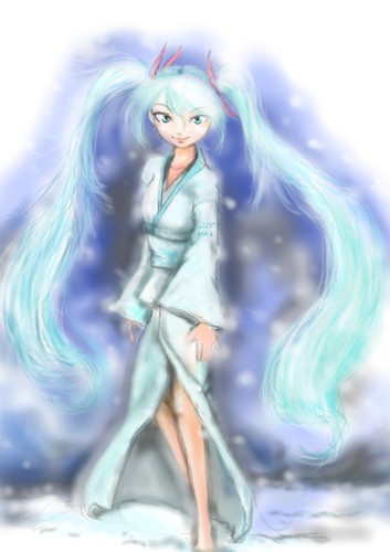 雪女ミク・・・・・彼方のもとにフフッ
