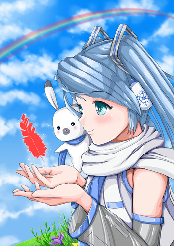 雪ミク☆赤い羽根