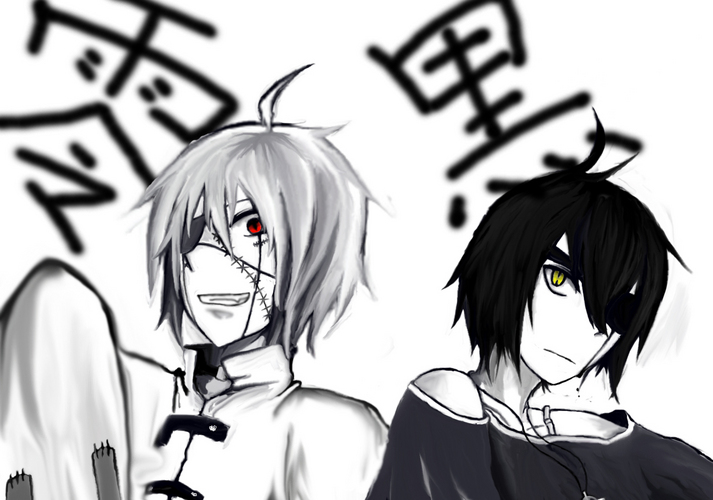 零音アイと黒音イヴを描かせていただきました
