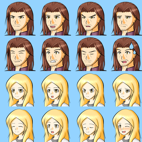 RPGツクール向け顔グラ・LEON、LOLA