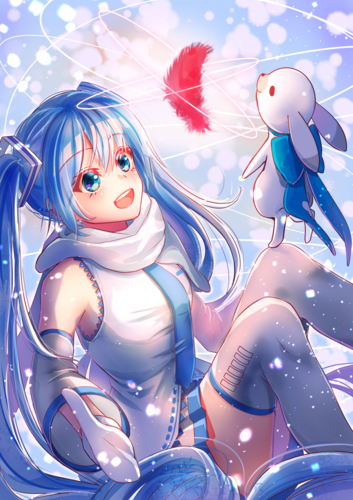 赤い羽根×雪ミク