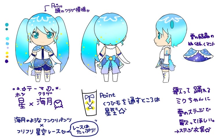 雪ミク2017 星と月のステージ衣装