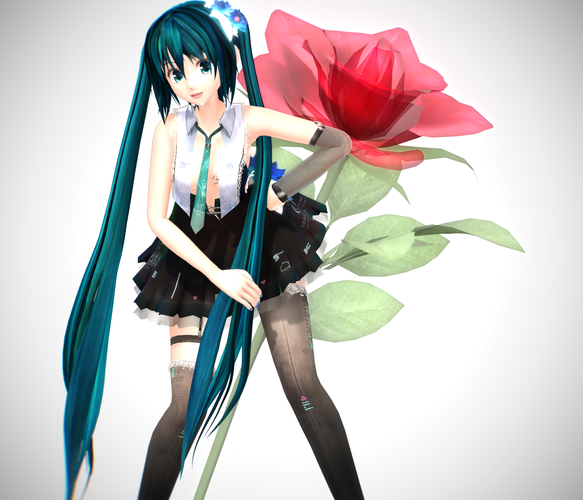 薔薇とミク
