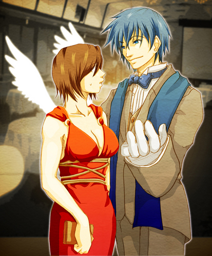 黒相なKAITOと羽根MEIKO