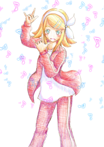 ワンドロで描いたジャージ姿のリンちゃん