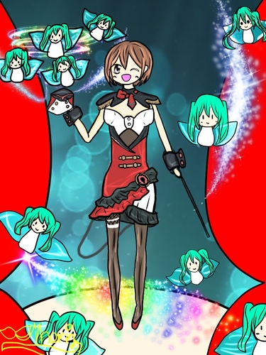 帽子からミクを出しているMEIKO姉さん