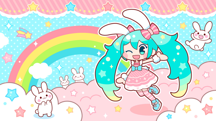 虹とうさぎとミクちゃん