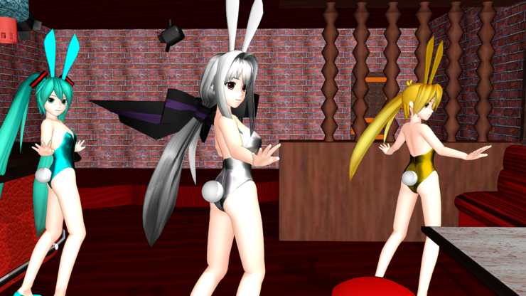 初音ミク 弱音ハク 亞北ネル バニーガールモデル For MMD