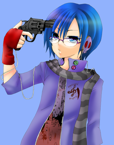 銃がめり込んでしまっている兄さん