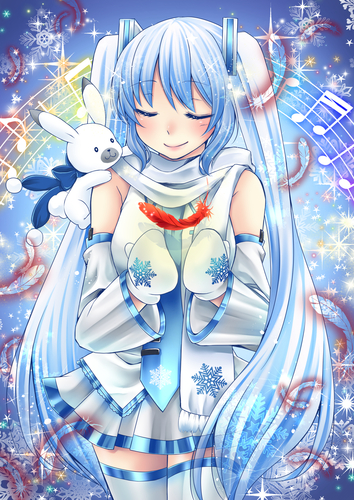 【赤い羽根×雪ミク】『この羽根と、メロディに想いを乗せて』