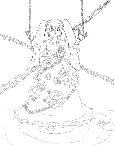 【線画】囚われ