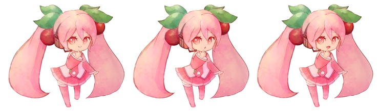 桜ミクさん(表情みっつ