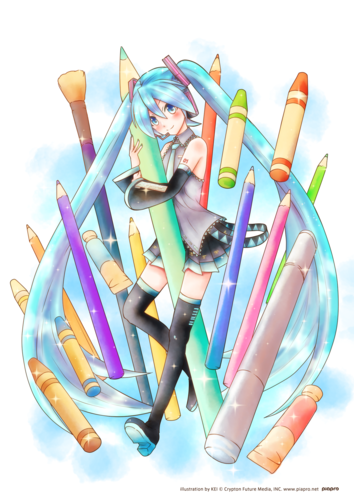 【スマホ】初音ミクの塗り絵