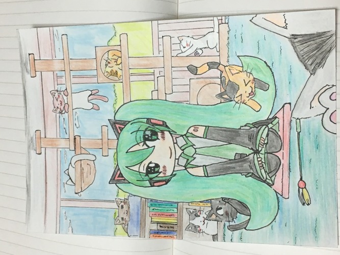 ネコカフェにて