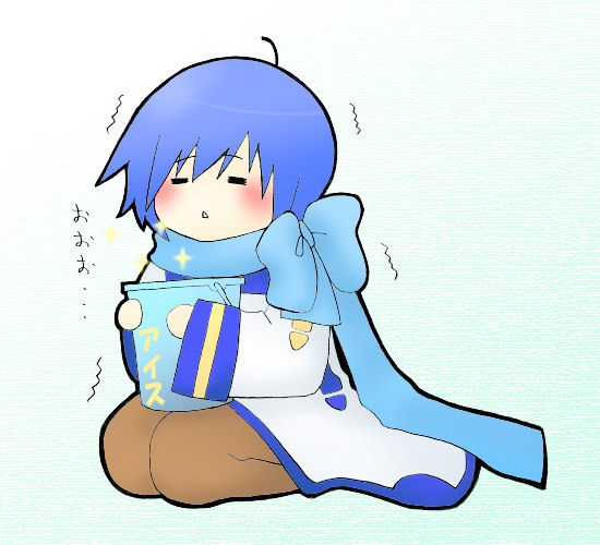 KAITOがバケツプリンならぬバケツアイスを作ったようです。