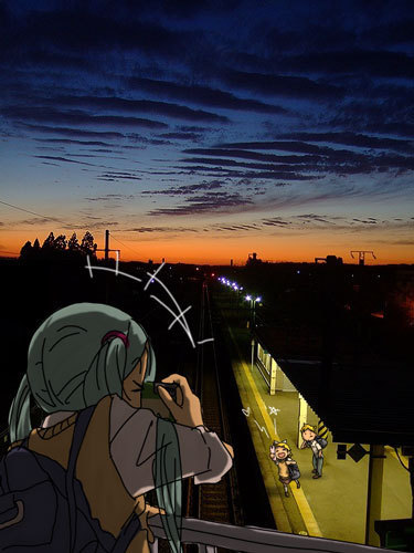電車組と歩き組(がっかり着色ver.)