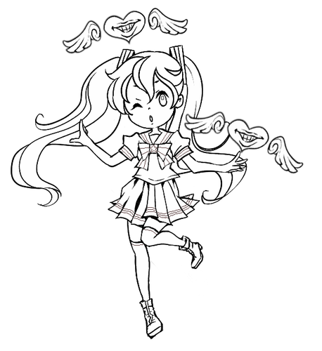 【イラスト案】わがまま恋情【塗ってもいいのよ】