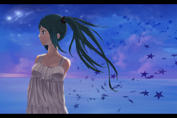 夜、ミク、★(修正版)