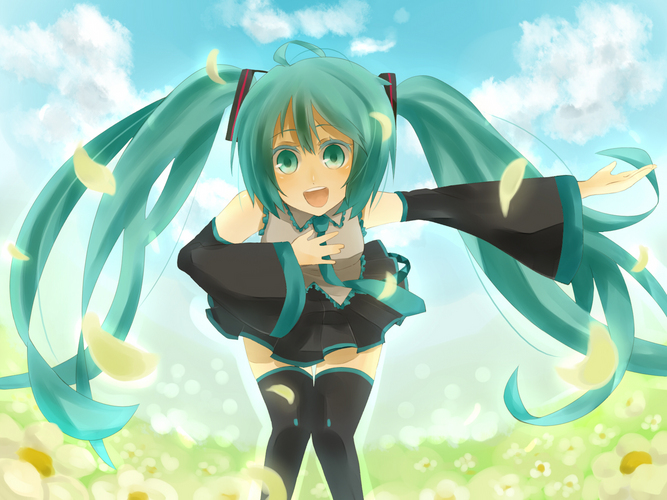 【一人で】イラスト【初音ミク】