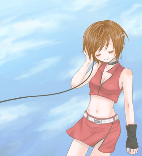 曲を聴くメイコ