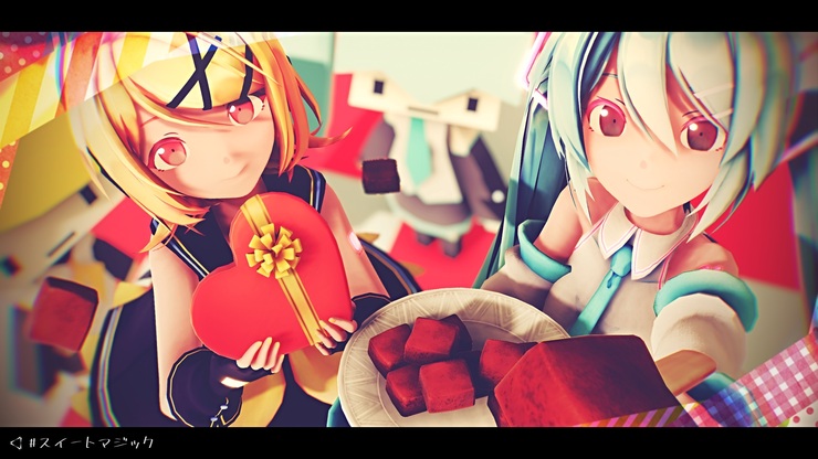 初音ミクと鏡音リンで「スイートマジック」