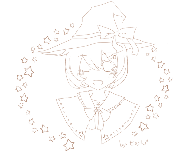 まじょっこ!初線画*塗ってください*
