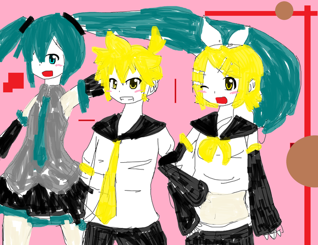 【鏡音レン】【鏡音リン】【初音ミク】3人ーーー