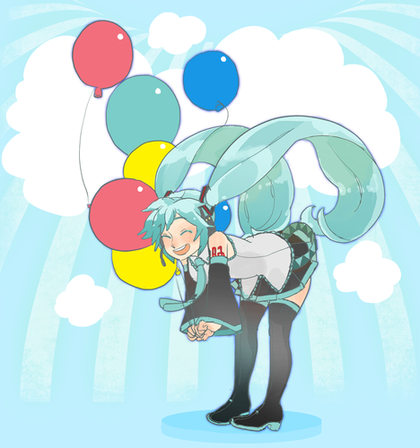 風船とミクさん