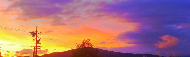 夕焼ケ空ト青イ雲