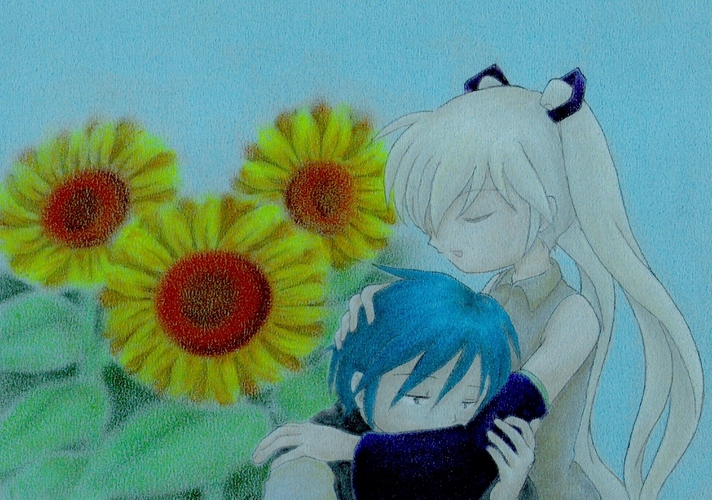 ひまわりの下で