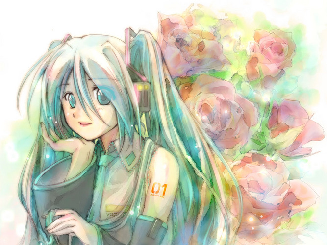 ミクさんと薔薇