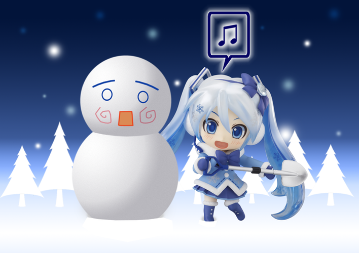 雪ダルマ出来たよー!